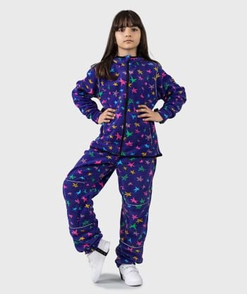 SET - Polar Fleece Pants And Hoodie Multicolor Stars