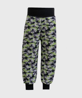 Waterproof Softshell Pants Camouflage Grey And Green